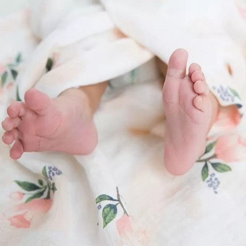 Super Soft Bamboo Organic cotton Muslin Baby Swaddle Blanket Rose